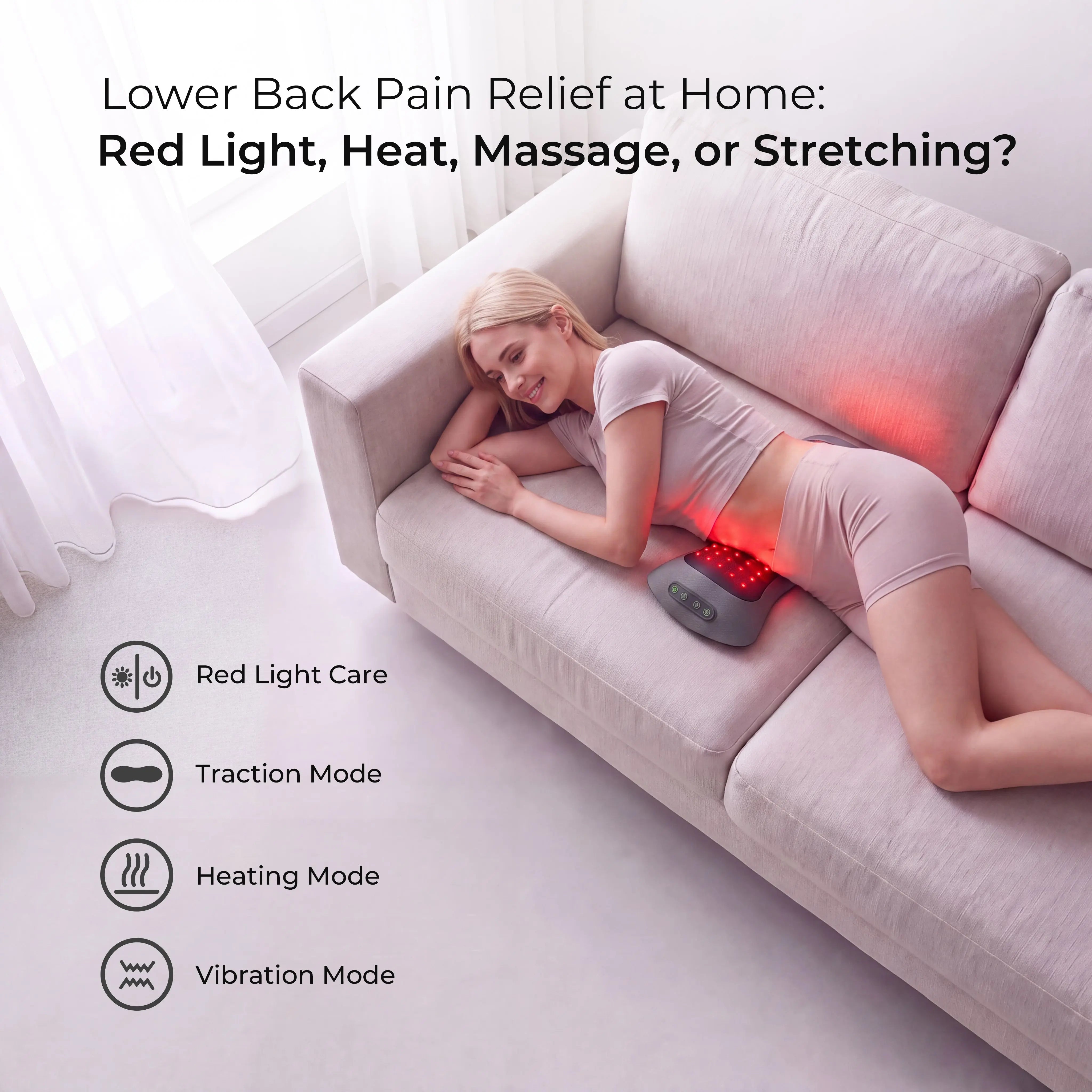 Lower Back Pain Relief at Home: Red Light, Heat, Massage, or Stretching? Flikeze