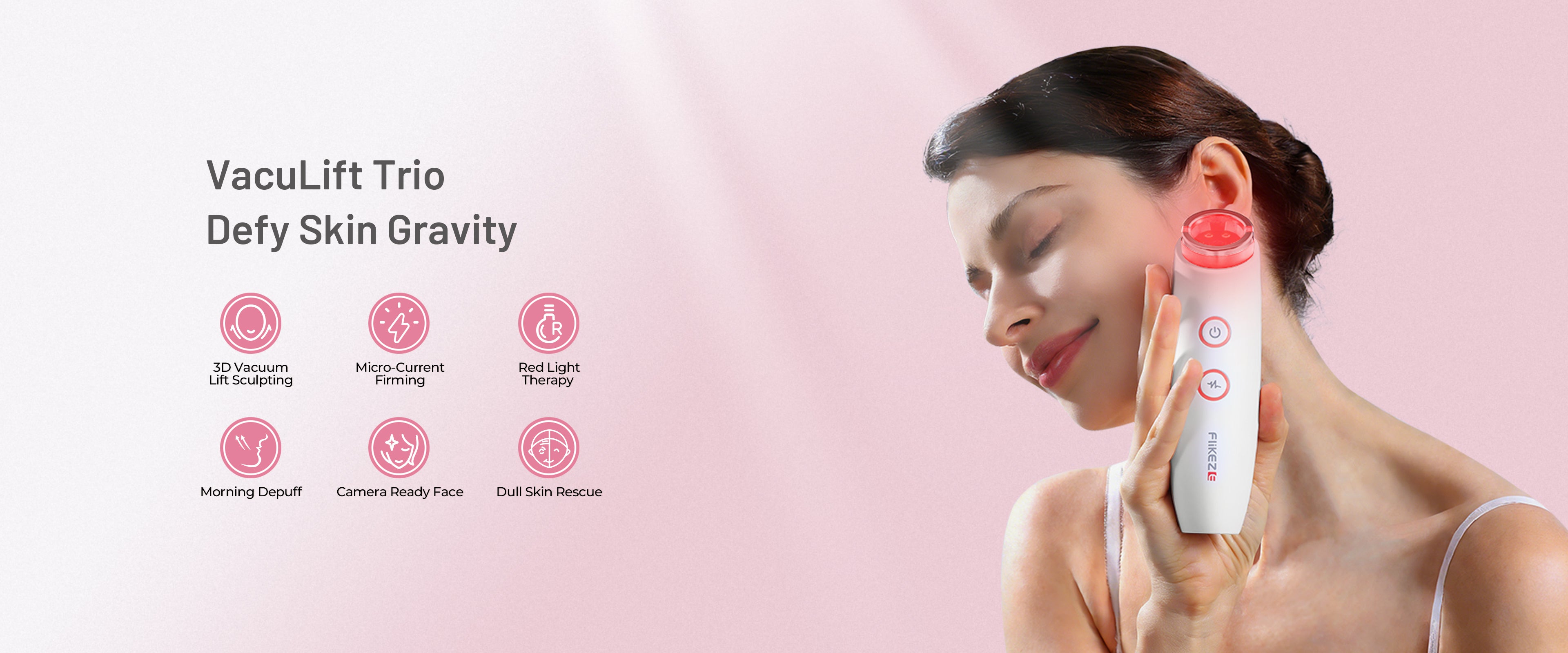 FliKEZE VacuLift Trio | 3-in-1 Vacuum Lift, LED Light Therapy